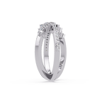 Round Cut Graduated Diamond Criss Cross X Ring