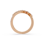 Round Cut Graduated Diamond Criss Cross X Ring
