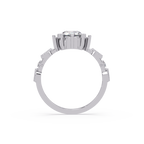 Vintage Round Cut Diamond Filigree Halo Engagement Ring