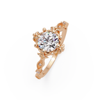 Vintage Round Cut Diamond Filigree Halo Engagement Ring