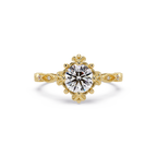 Vintage Round Cut Diamond Filigree Halo Engagement Ring