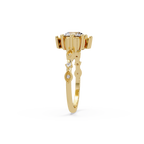 Vintage Round Cut Diamond Filigree Halo Engagement Ring