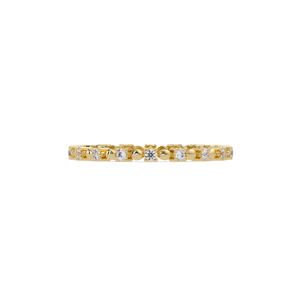 Round Cut Diamond Alternating Bead and Bar Eternity Ring