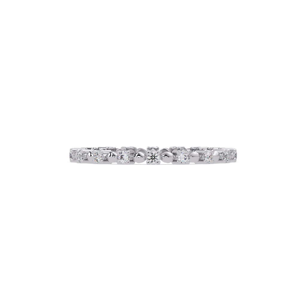 Round Cut Diamond Alternating Bead and Bar Eternity Ring