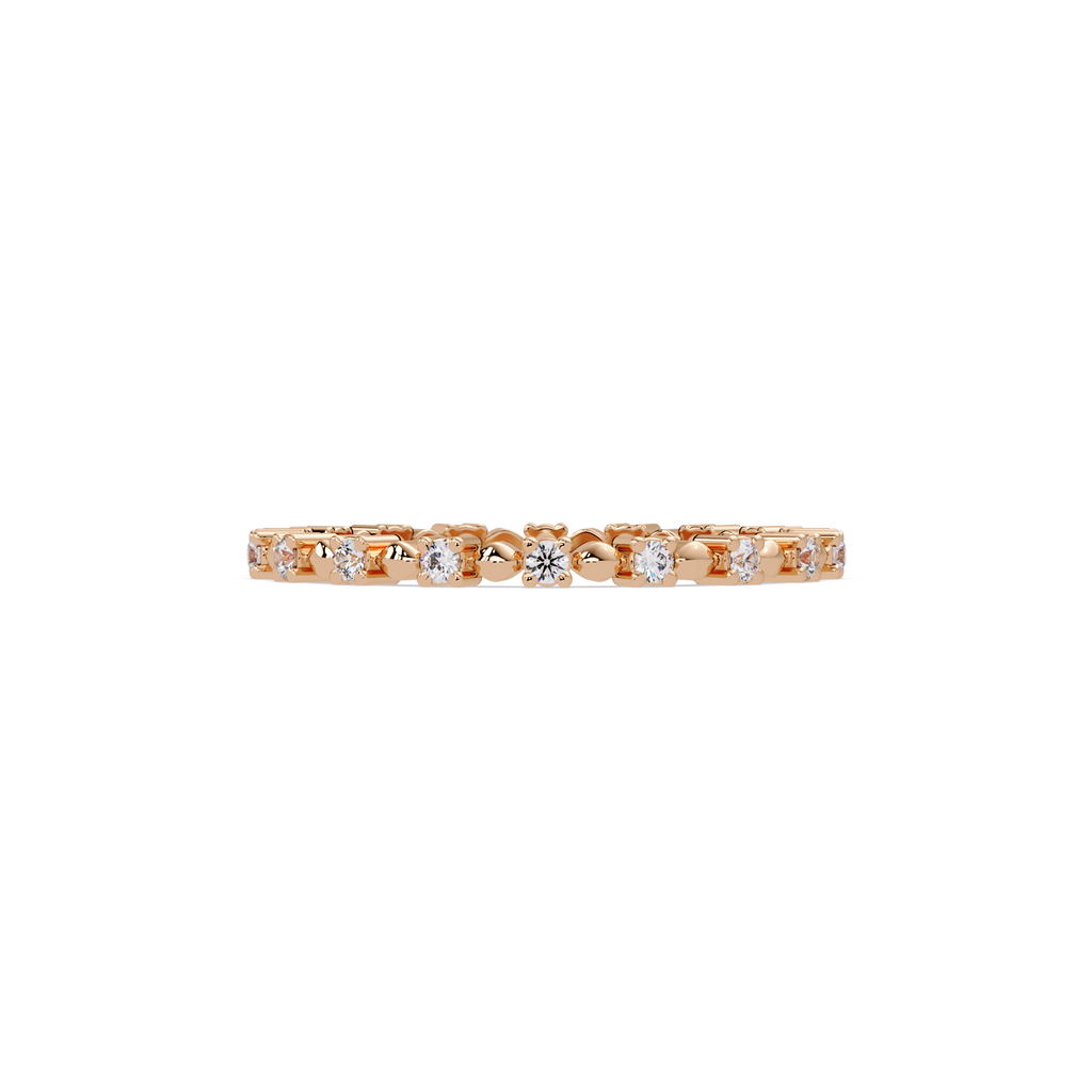 Round Cut Diamond Alternating Bead and Bar Eternity Ring