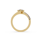 Round Cut Diamond Bypass Engagement Ring