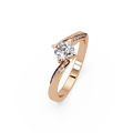 Round Cut Diamond Bypass Engagement Ring