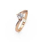 Round Cut Diamond Bypass Engagement Ring