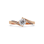Round Cut Diamond Bypass Engagement Ring