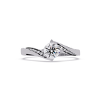 Round Cut Diamond Bypass Engagement Ring
