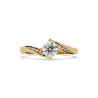 Round Cut Diamond Bypass Engagement Ring