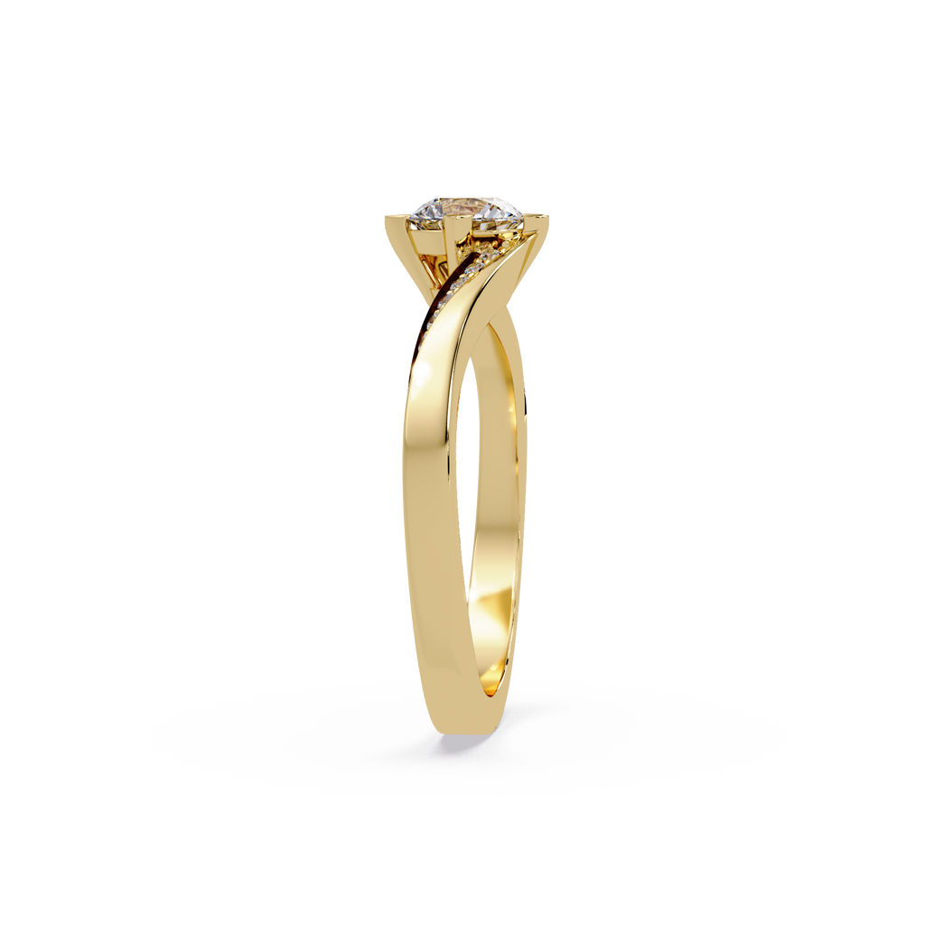 Round Cut Diamond Bypass Engagement Ring