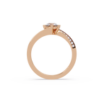 Round Cut Diamond Bypass Engagement Ring