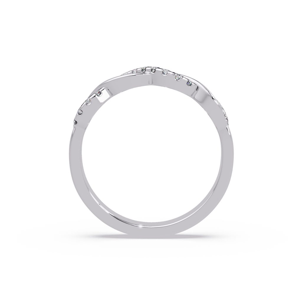 Round Cut Diamond Twisted Infinity Stackable Ring