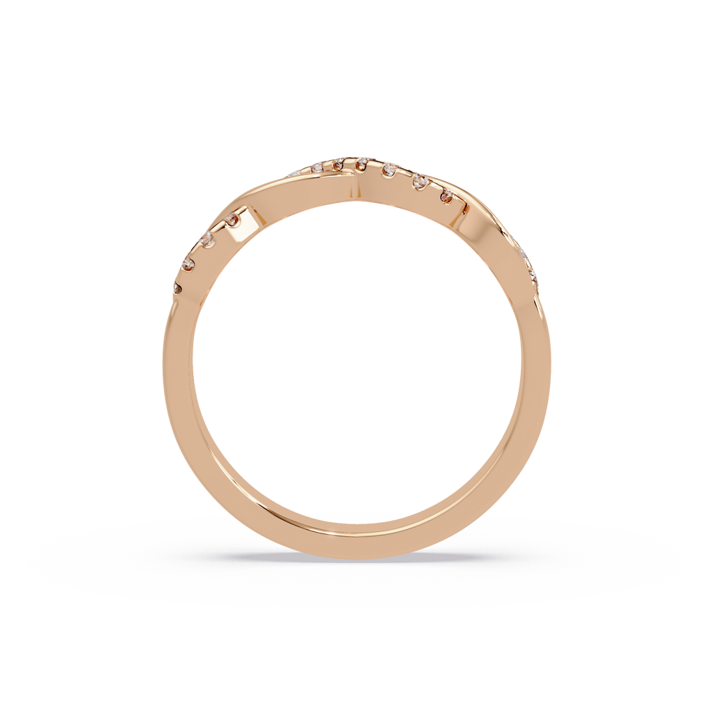 Round Cut Diamond Twisted Infinity Stackable Ring