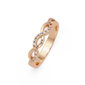 Round Cut Diamond Twisted Infinity Stackable Ring