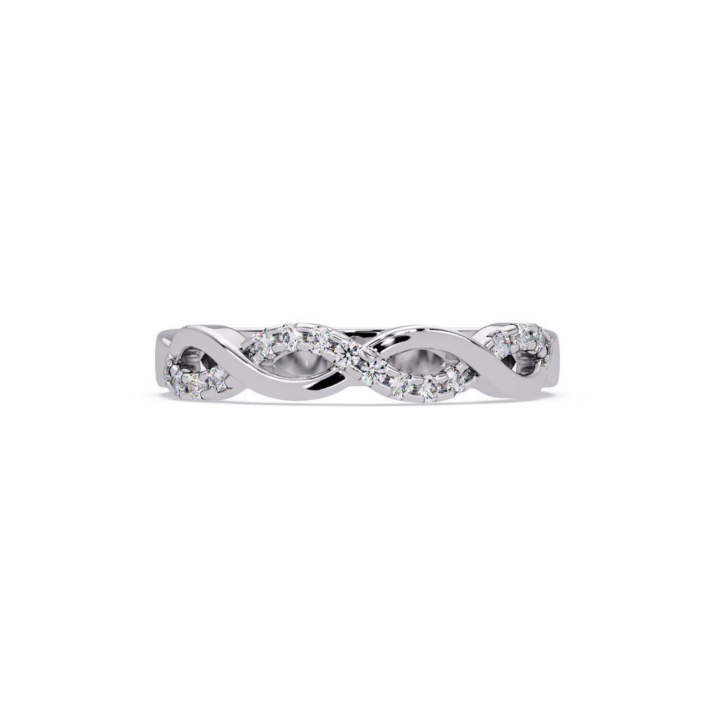 Round Cut Diamond Twisted Infinity Stackable Ring