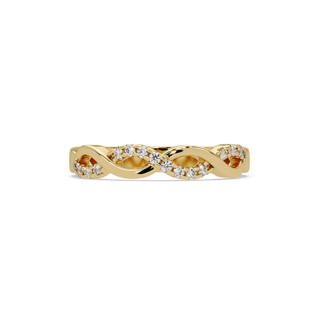 Round Cut Diamond Twisted Infinity Stackable Ring
