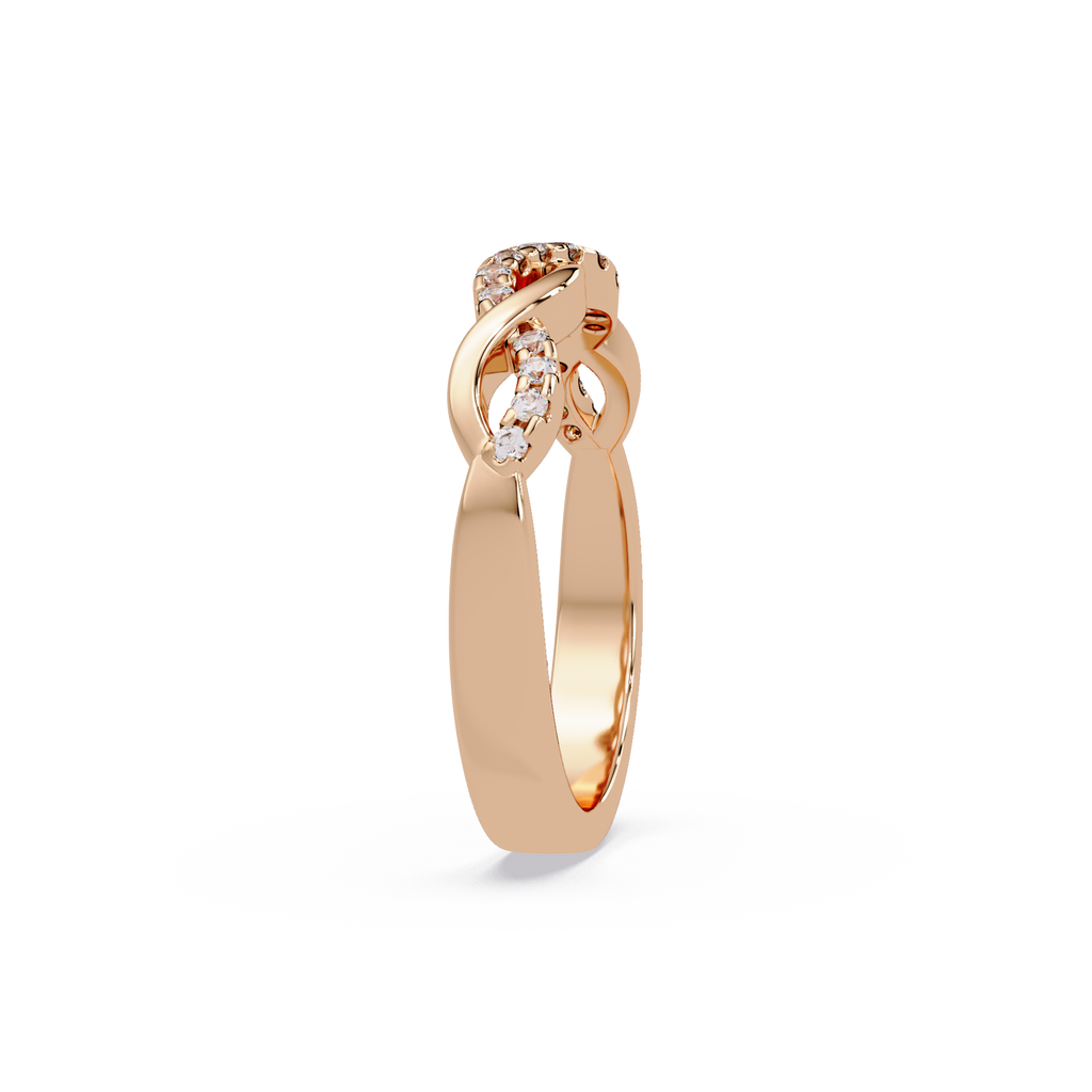 Round Cut Diamond Twisted Infinity Stackable Ring