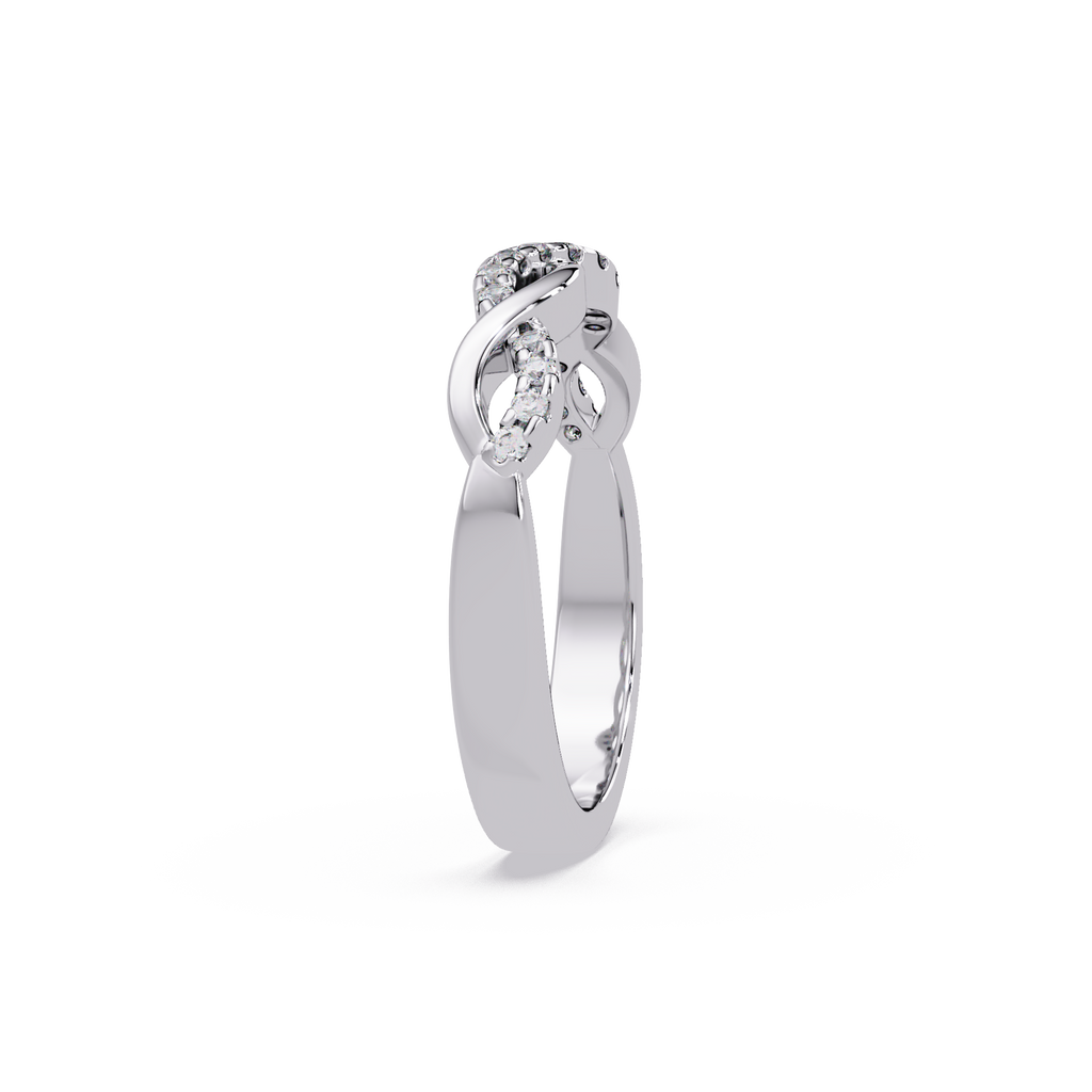 Round Cut Diamond Twisted Infinity Stackable Ring