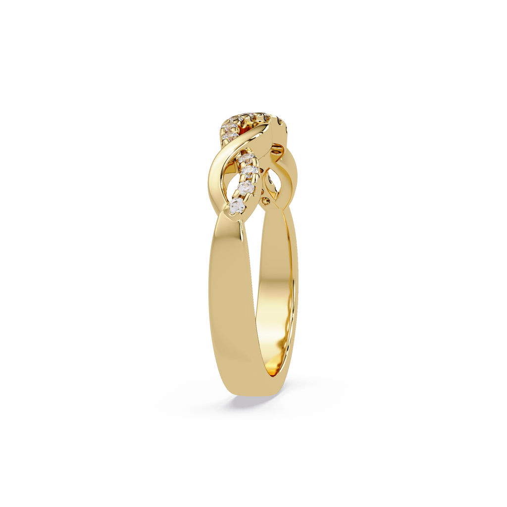 Round Cut Diamond Twisted Infinity Stackable Ring