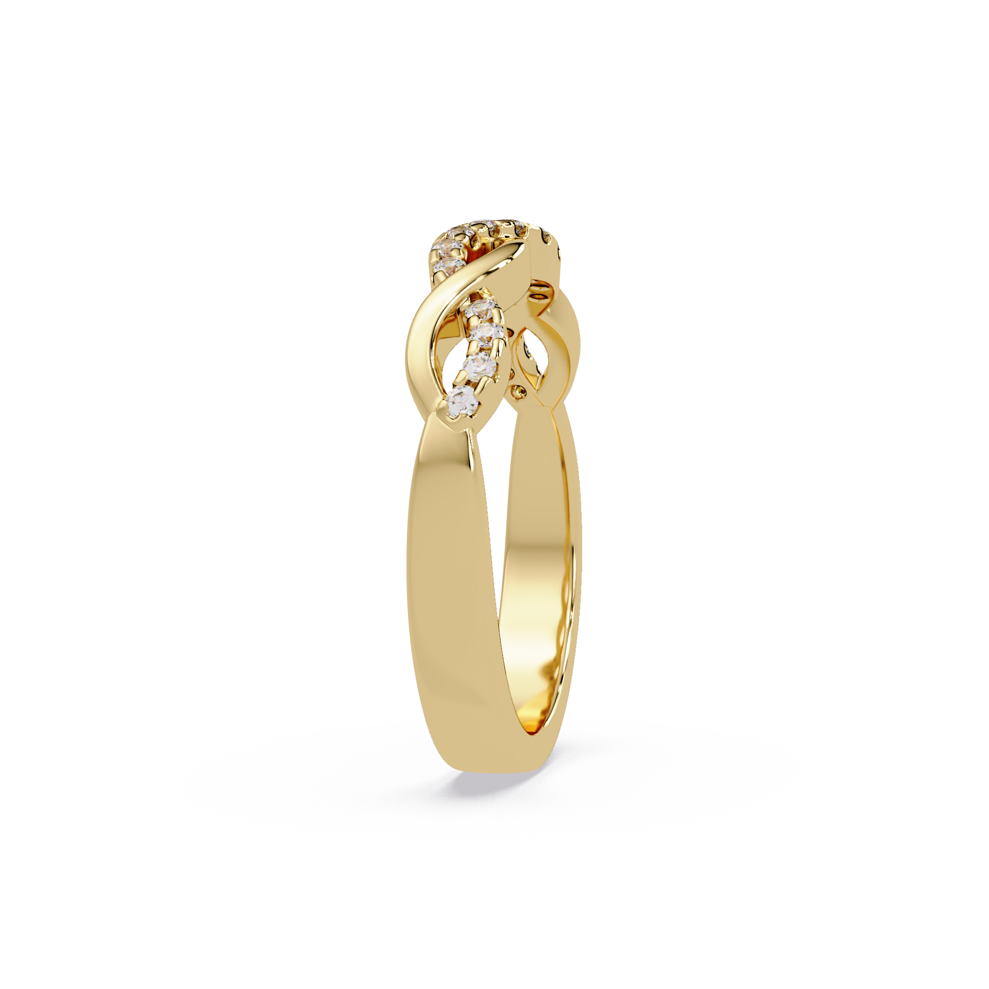 Round Cut Diamond Twisted Infinity Stackable Ring