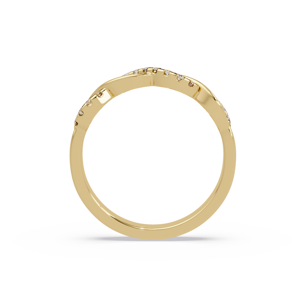 Round Cut Diamond Twisted Infinity Stackable Ring