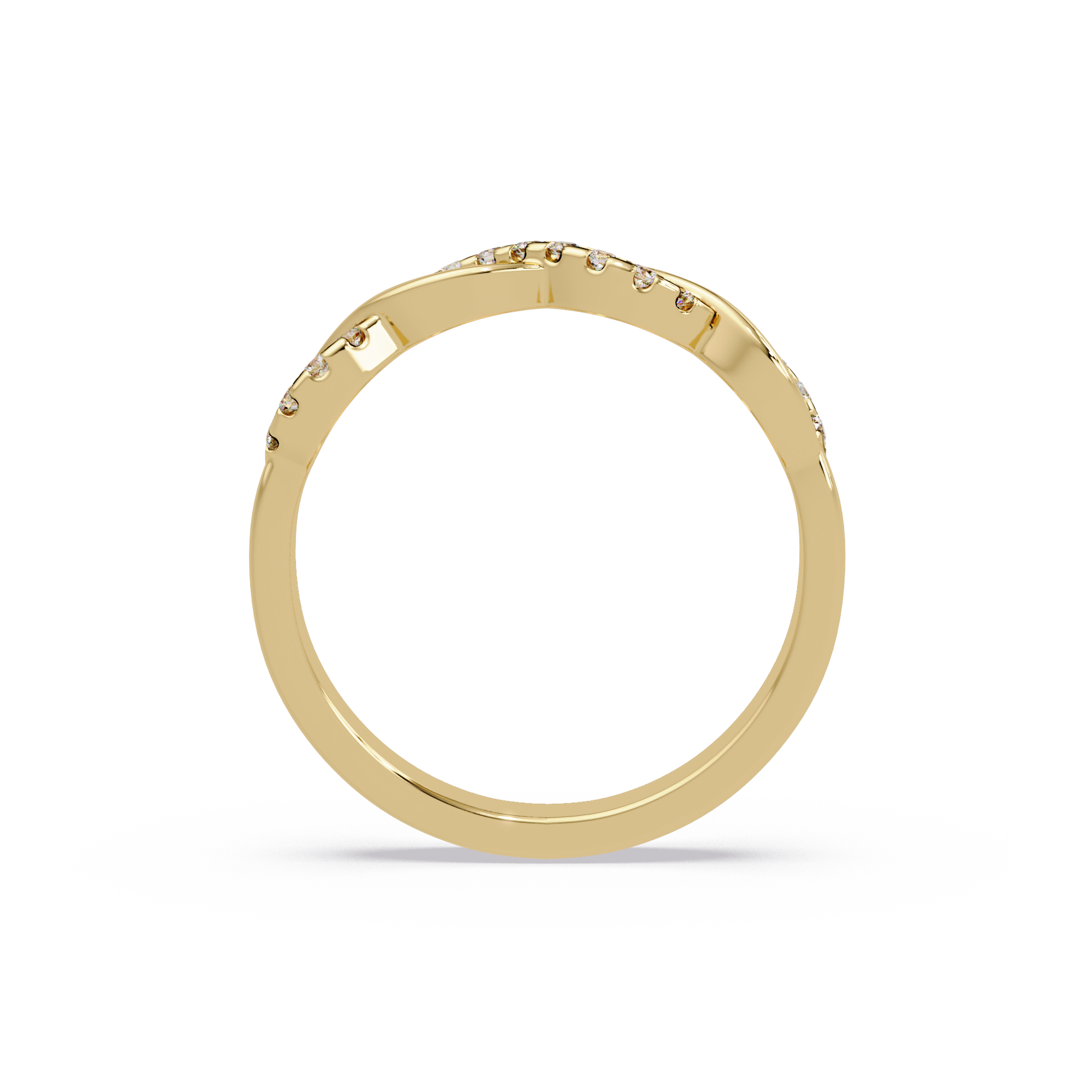 Round Cut Diamond Twisted Infinity Stackable Ring