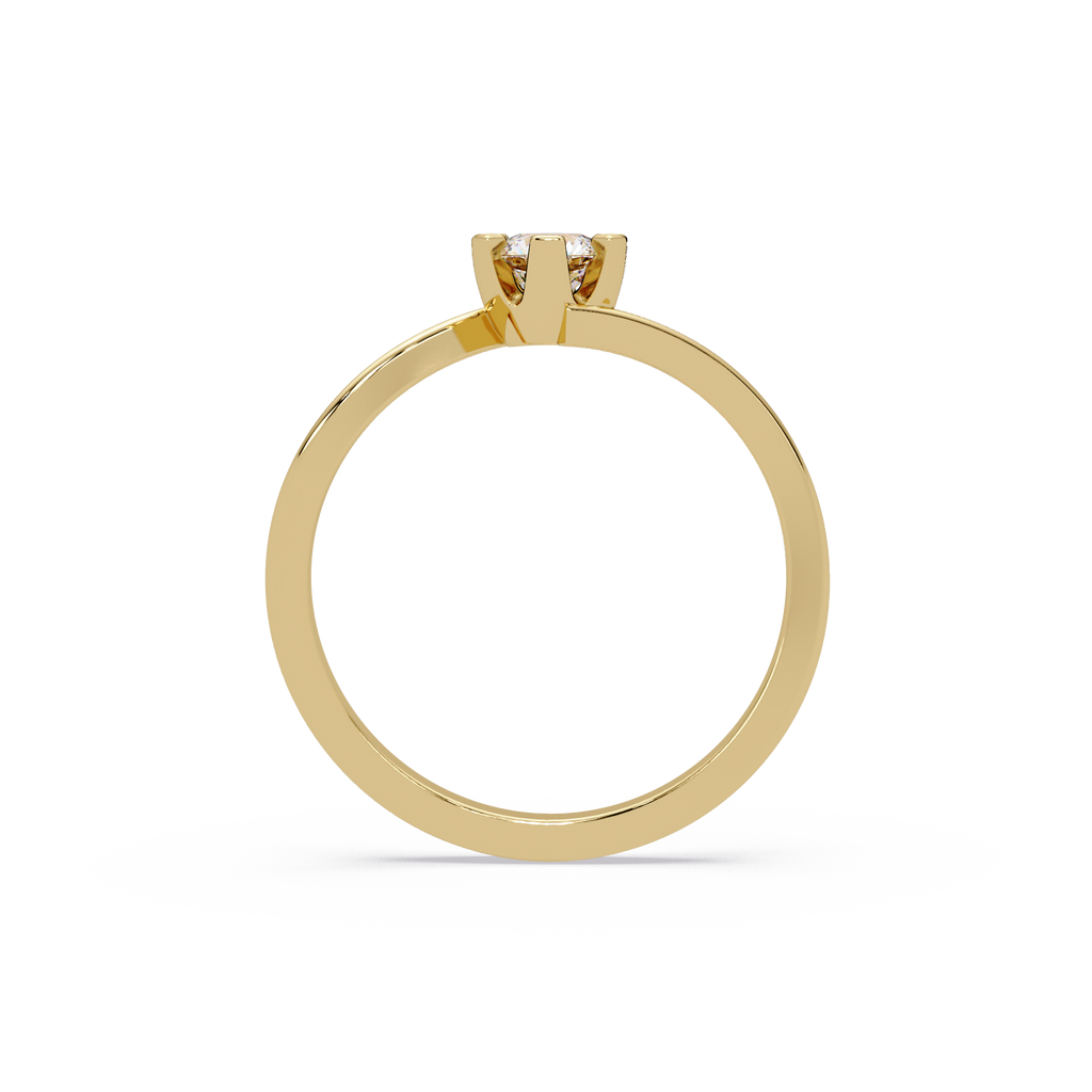 Twisted Bypass Solitaire Diamond Ring