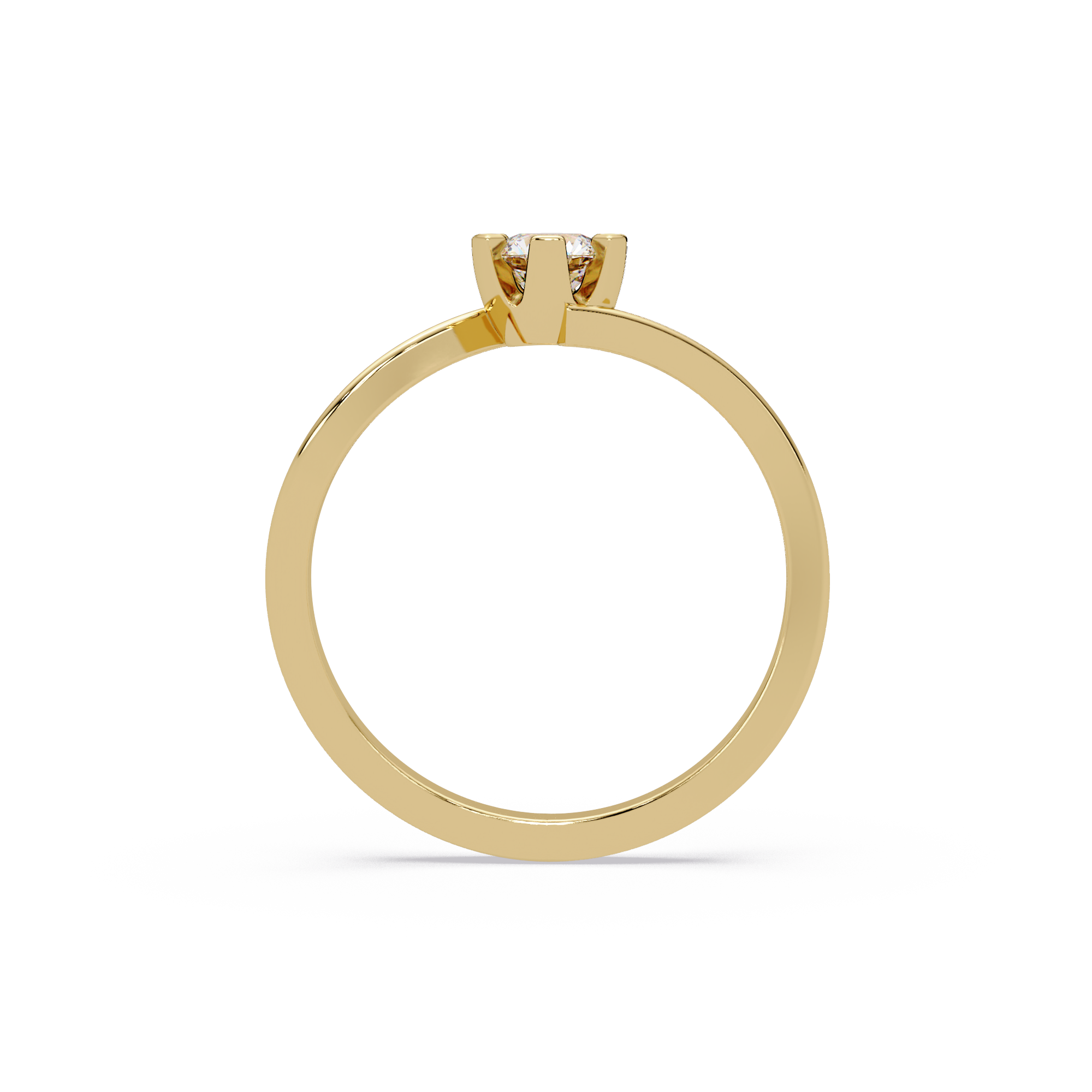 Twisted Bypass Solitaire Diamond Ring