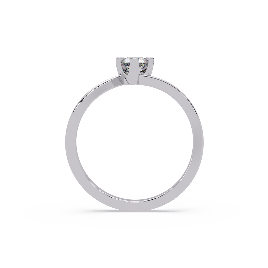 Twisted Bypass Solitaire Diamond Ring