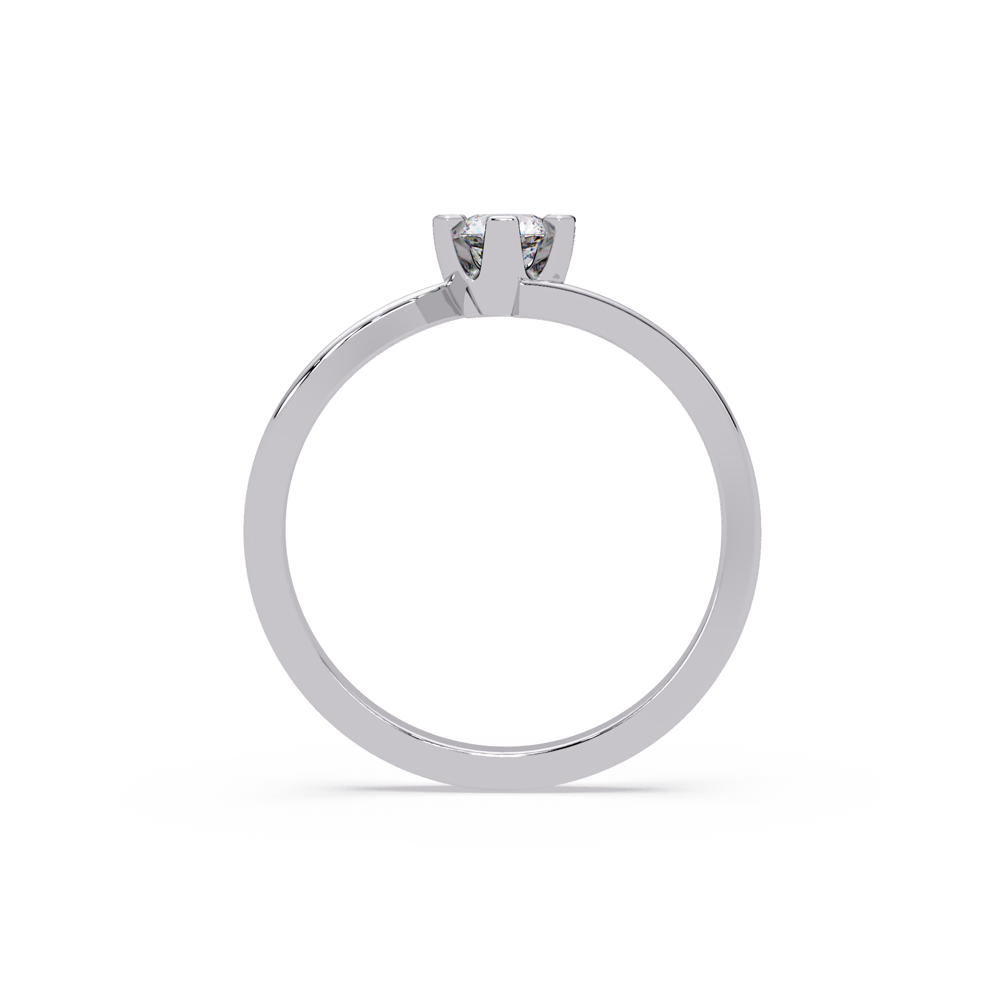 Twisted Bypass Solitaire Diamond Ring
