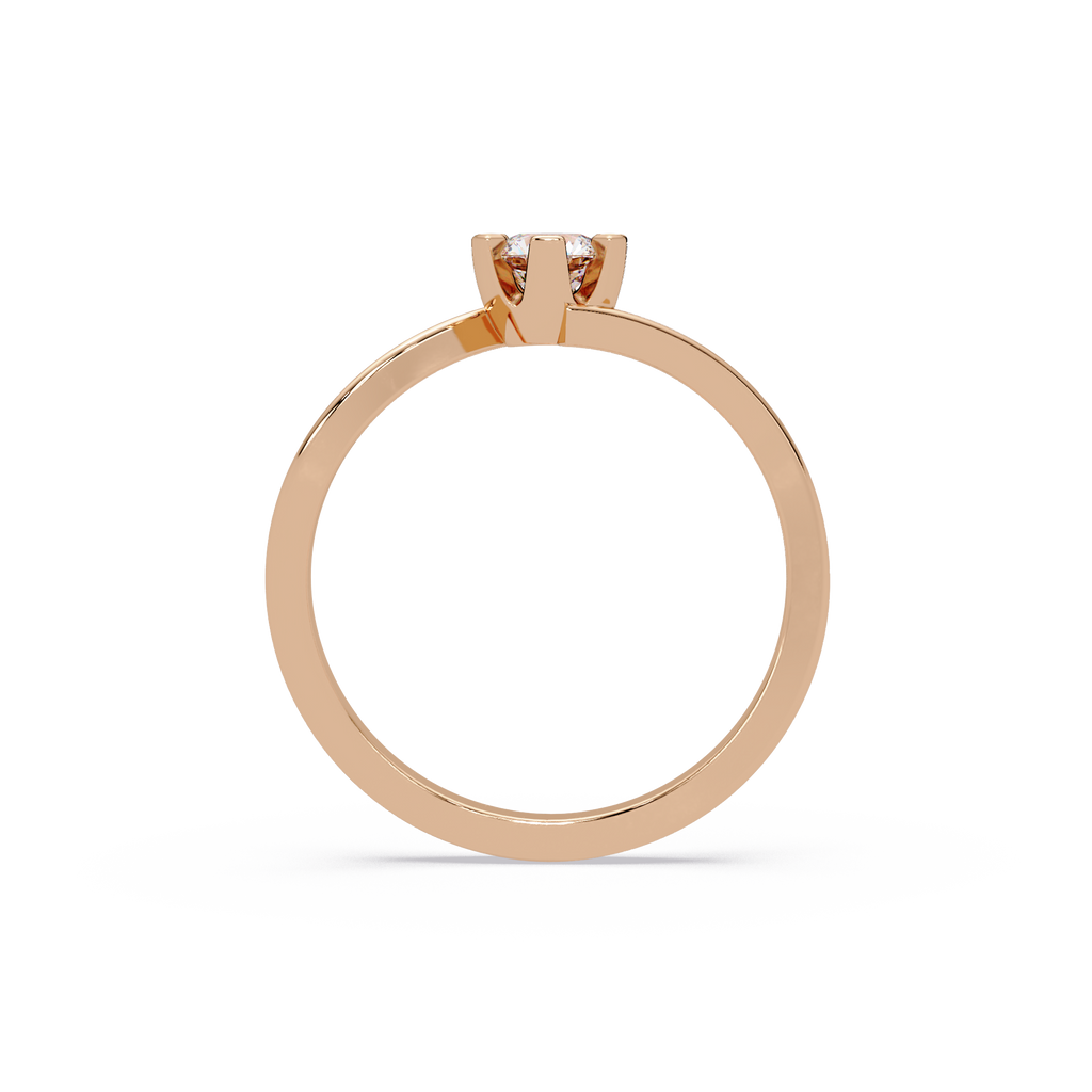 Twisted Bypass Solitaire Diamond Ring
