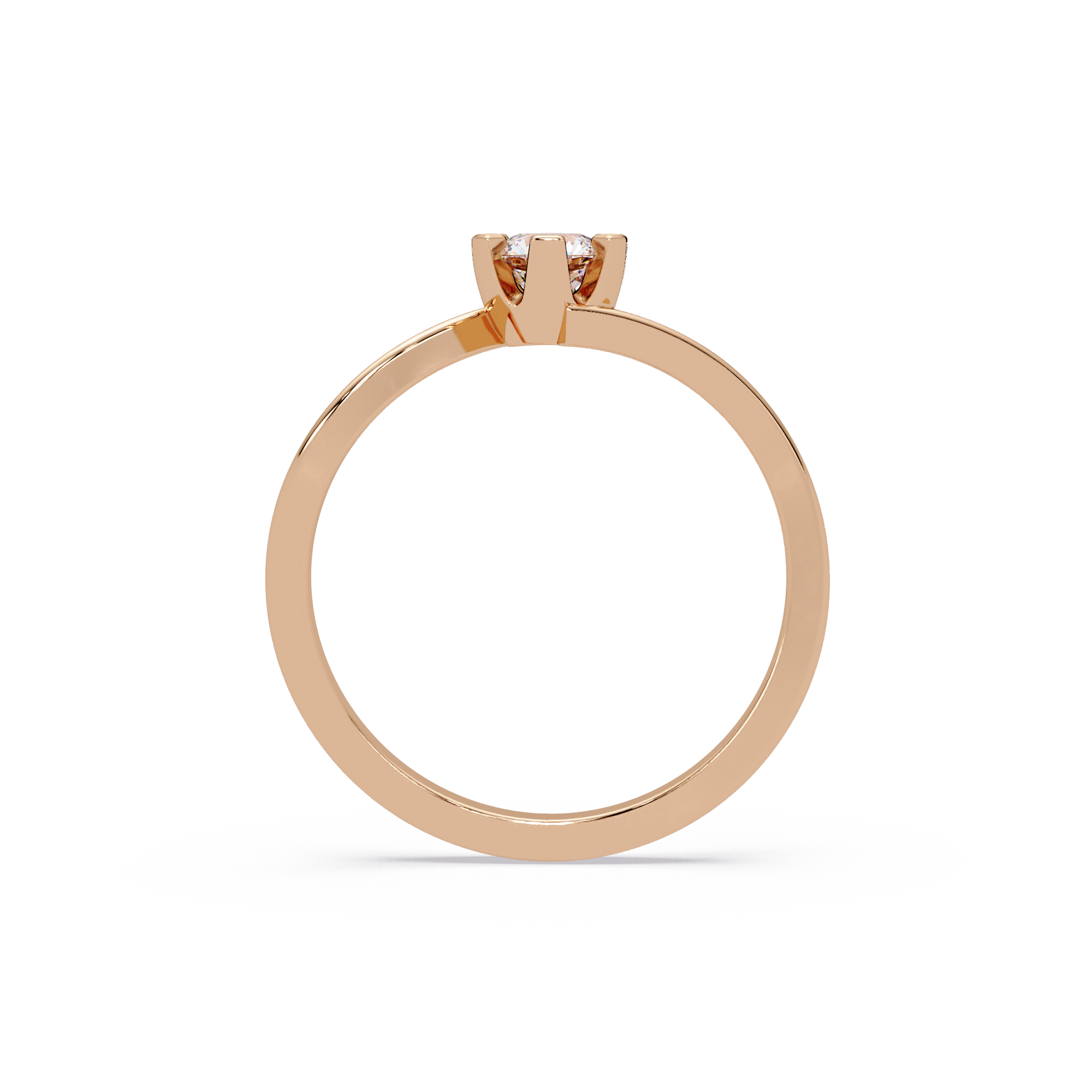 Twisted Bypass Solitaire Diamond Ring