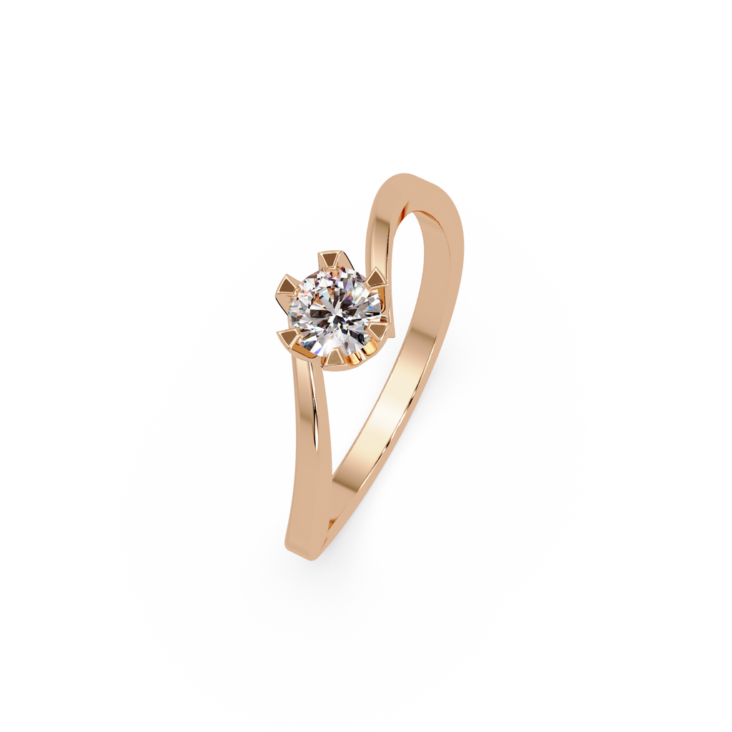 Twisted Bypass Solitaire Diamond Ring