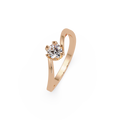 Twisted Bypass Solitaire Diamond Ring
