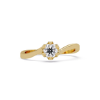 Twisted Bypass Solitaire Diamond Ring