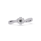 Twisted Bypass Solitaire Diamond Ring