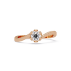 Twisted Bypass Solitaire Diamond Ring