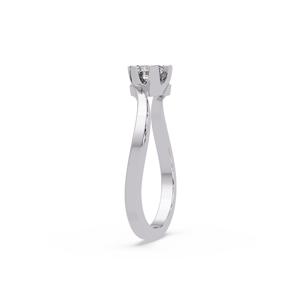 Twisted Bypass Solitaire Diamond Ring