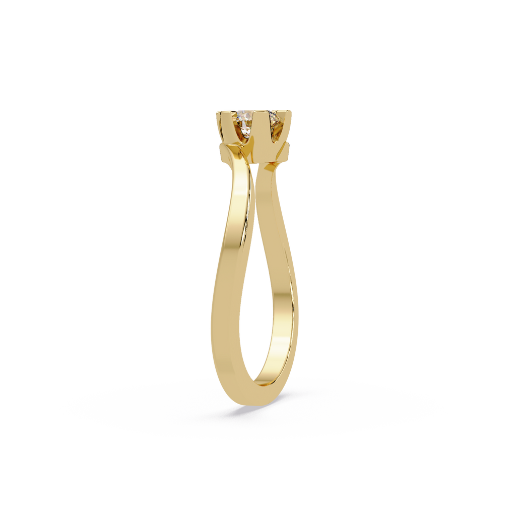 Twisted Bypass Solitaire Diamond Ring