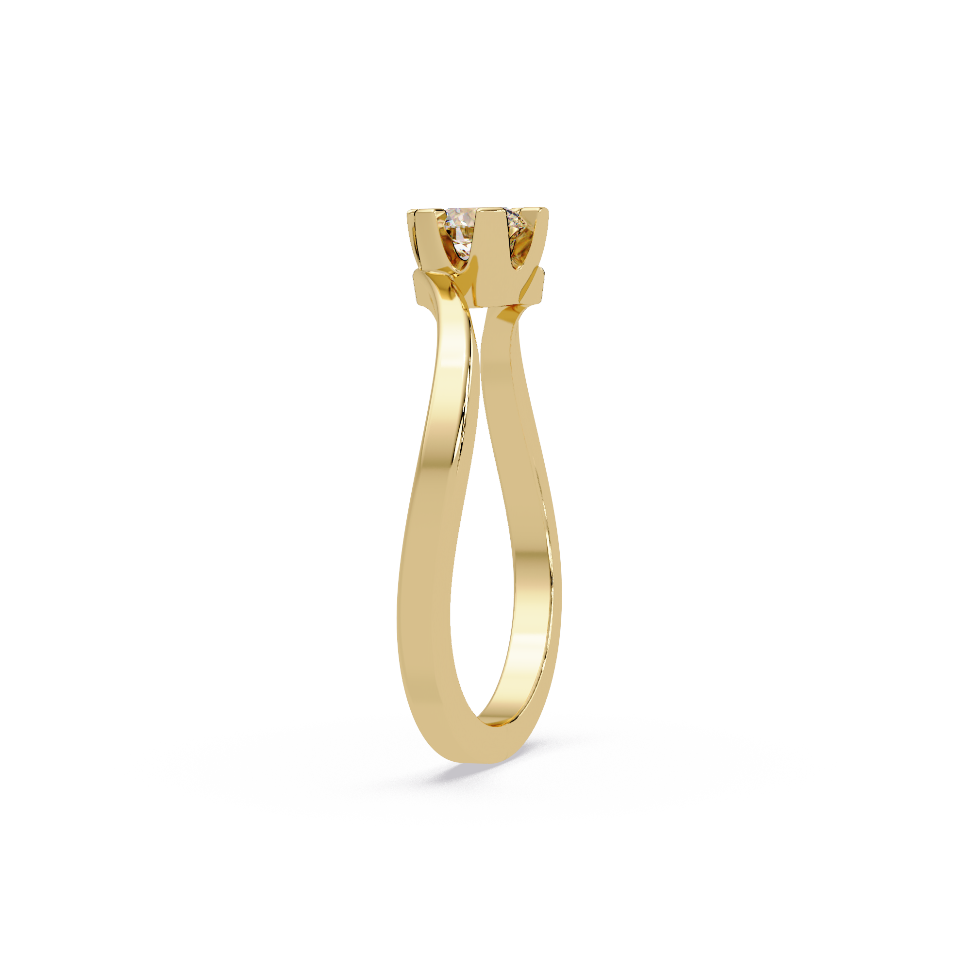 Twisted Bypass Solitaire Diamond Ring
