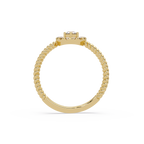 Vintage Twisted Rope Openwork Round Cut Diamond Halo Ring