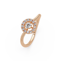 Vintage Twisted Rope Openwork Round Cut Diamond Halo Ring