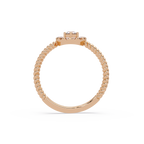Vintage Twisted Rope Openwork Round Cut Diamond Halo Ring