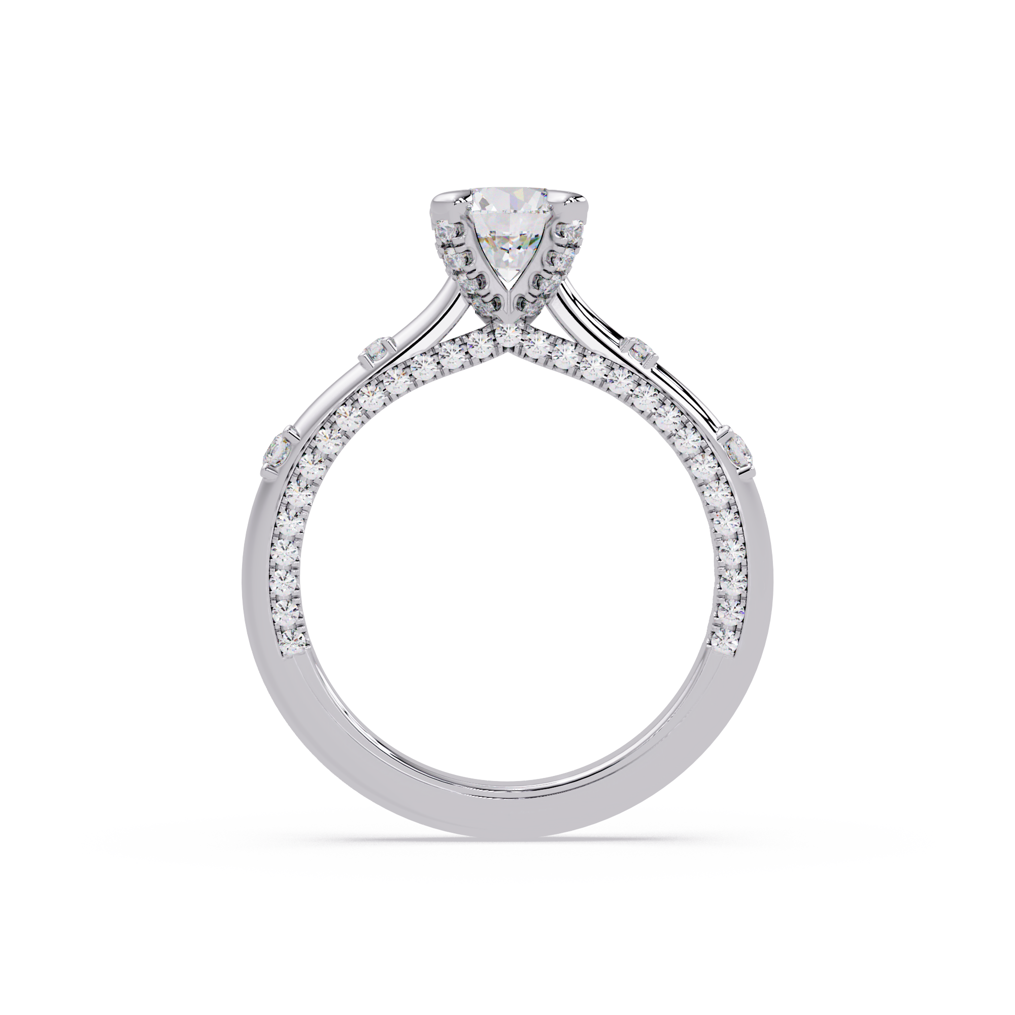 Floating Prong Solitaire Diamond Ring