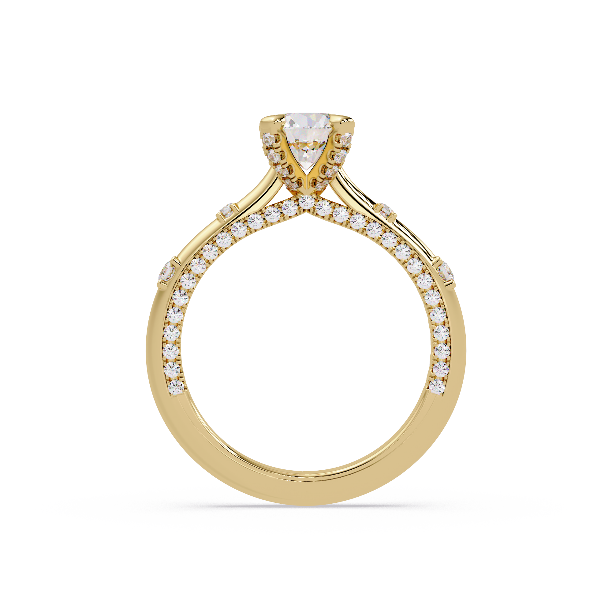 Floating Prong Solitaire Diamond Ring