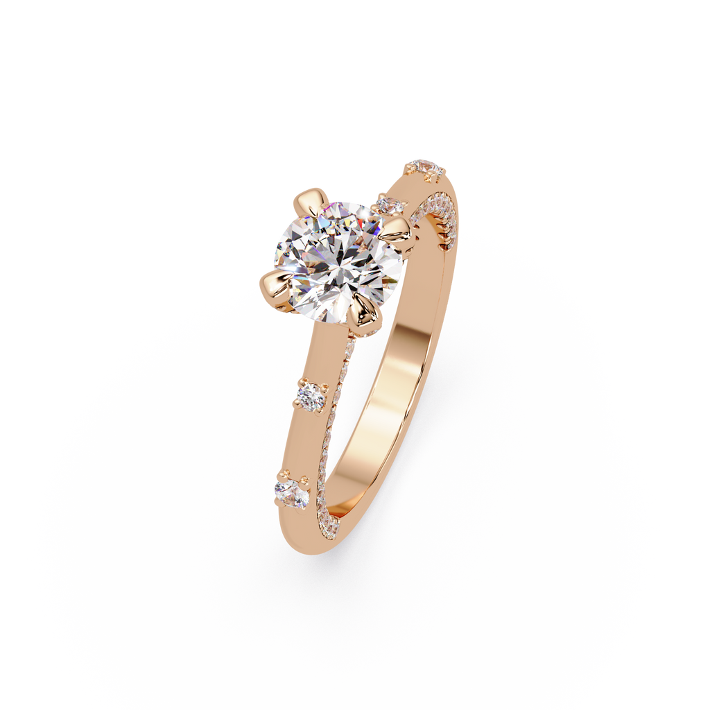 Floating Prong Solitaire Diamond Ring
