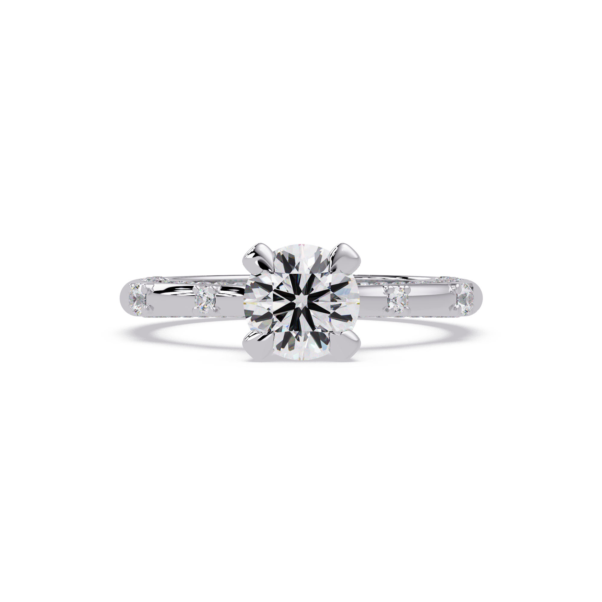 Floating Prong Solitaire Diamond Ring