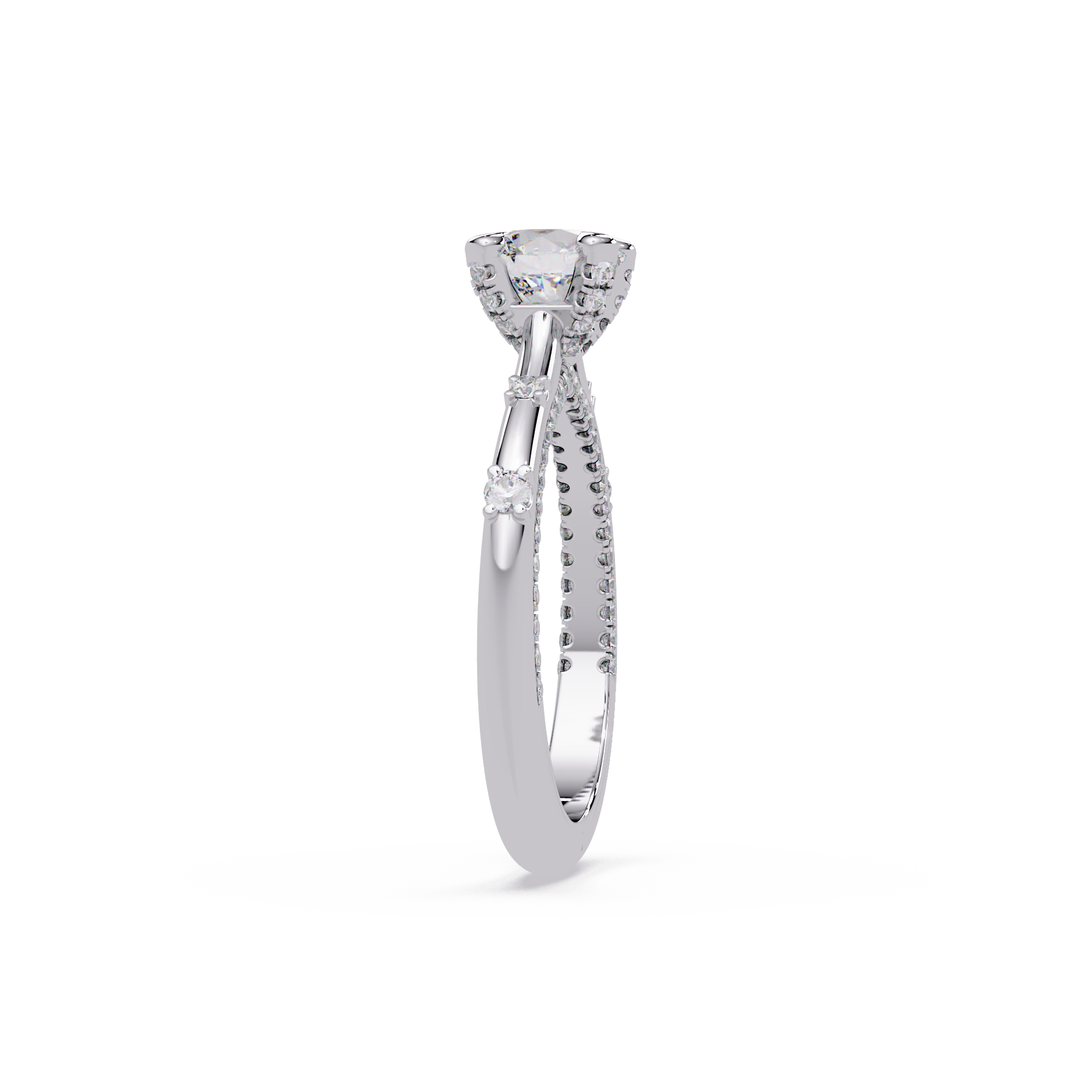 Floating Prong Solitaire Diamond Ring